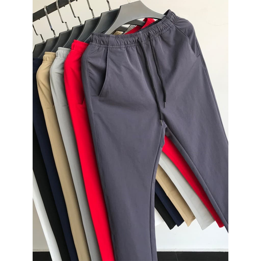 Calças casuais masculinas primavera outono fino-ajuste All-match calças masculinas na moda primavera outono estiramento