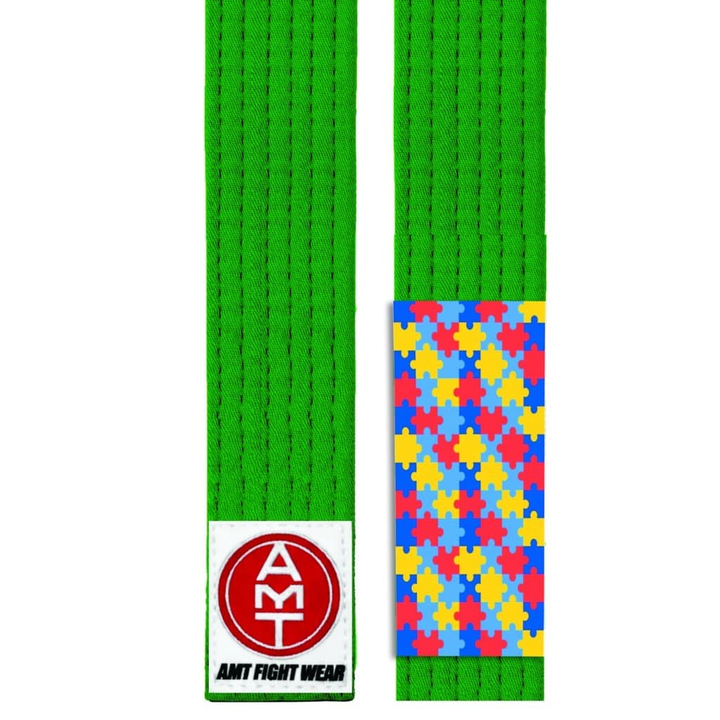 FAIXA DE JIU-JITSU VERDE PONTEIRA AUTISMO - LINHA TRAINING