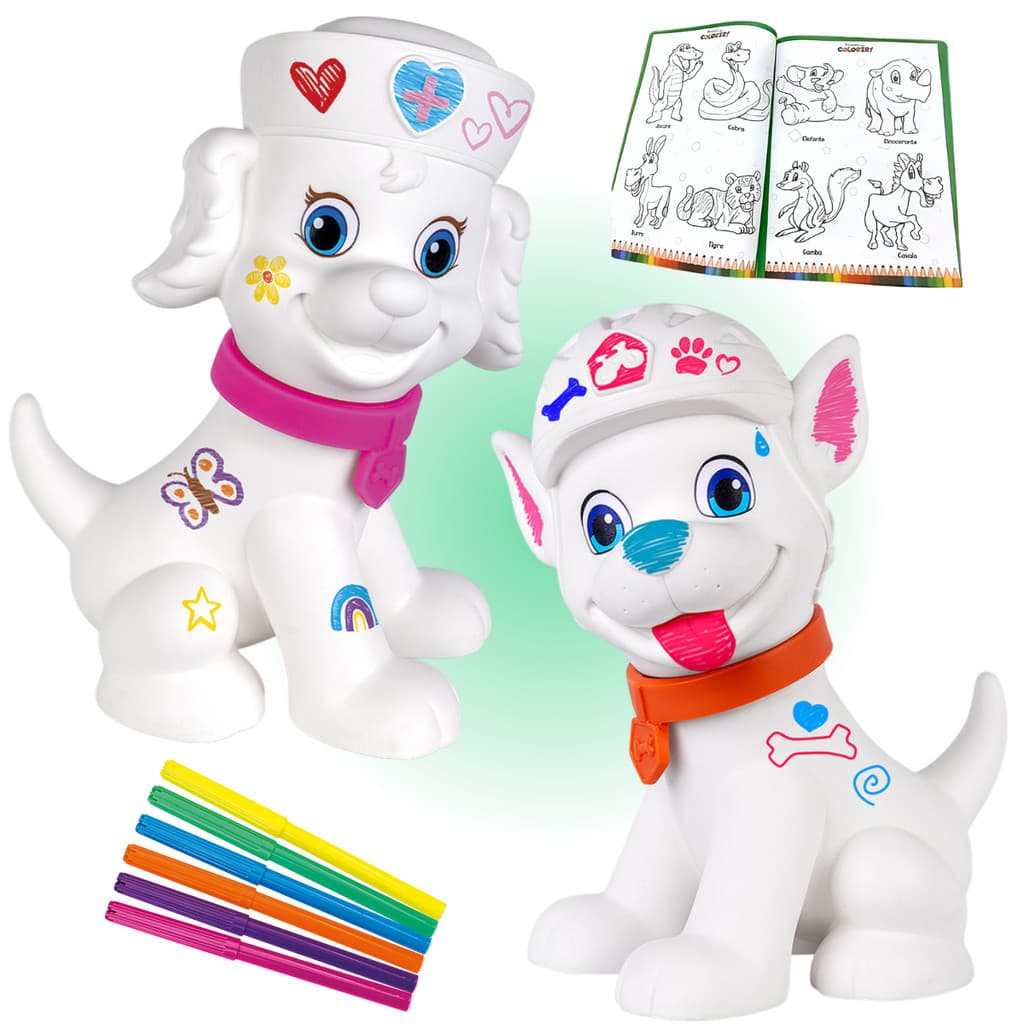 MEP Cachorro Para Pintar Patrulha Pinta e Apaga Canina Esquadrao + Revistinha Com Desenhos p/ Pintar