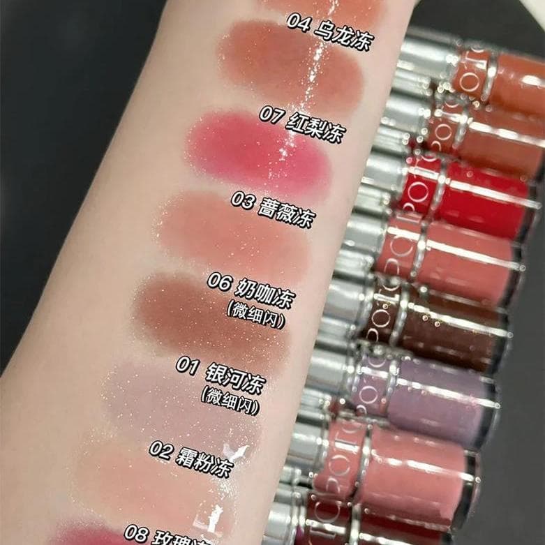 POTO brilho labial espelho brilho labial hidratante purificante hidratante batom à prova d'água não é fácil de desbotar