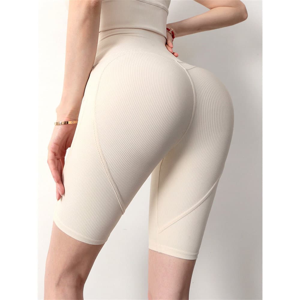 Pêssego coração calças de Fitness Leggings mulheres cintura alta pêssego rosqueado nádegas Yoga calças médias cinco pont
