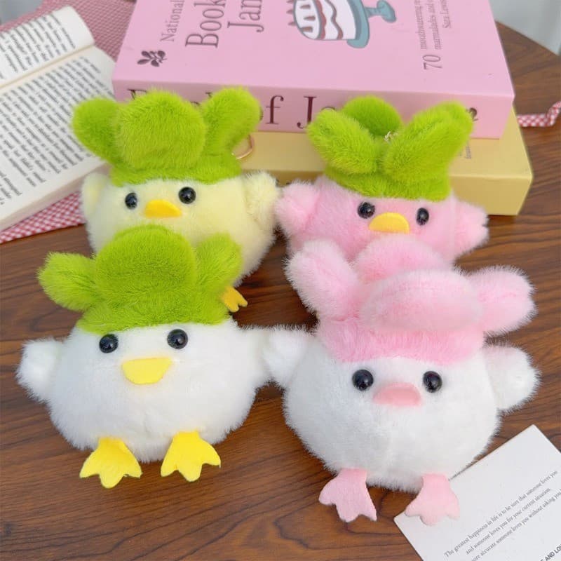Chaveiro Com Pingente De Pelúcia De Pássaro De Alho-Engraçado , Fofo , Moda-Enfeite Pendurado Bckpack-Porta-Chaves De Bo