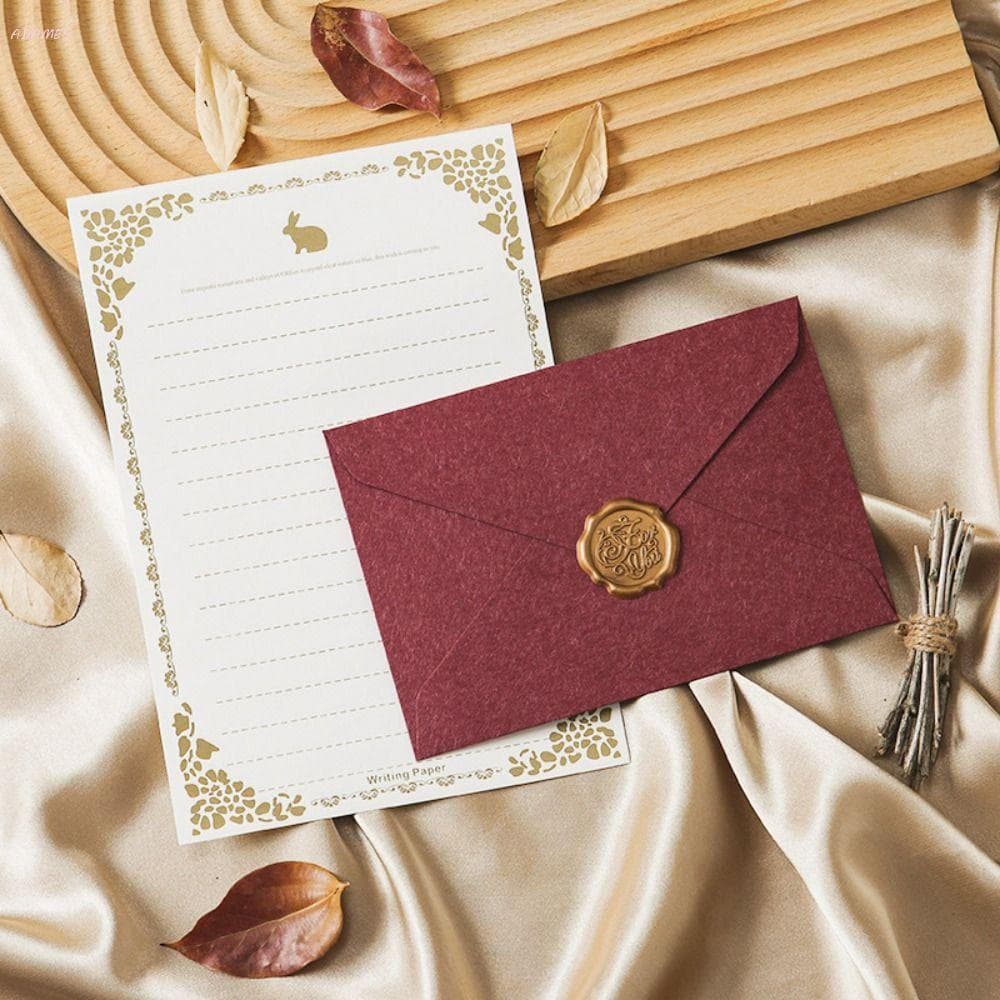 Conjunto De Papel De Carta De Decoração ADAMES 10 Peças , Envelopes De Cartão De Convite De Envelope De Pele De Carneiro