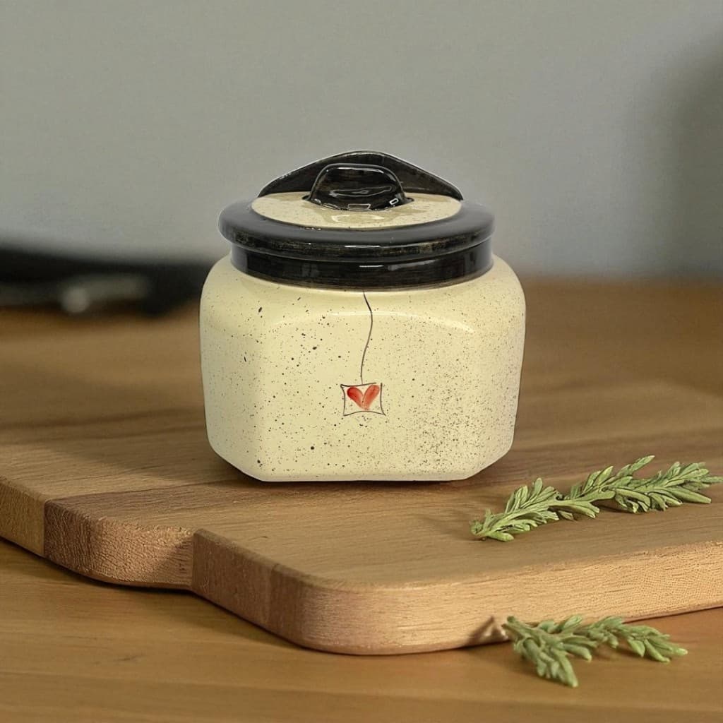 Saleiro Grande de Cerâmica Capacidade 1kg Para Sal Açúcar Temperos Condimentos Preto