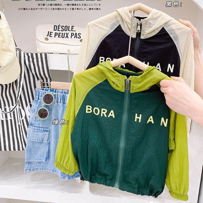 Crianças roupas de verão crianças roupas meninos leve respirável esportes jaqueta com capuz bebê menina fino Cardigan ro