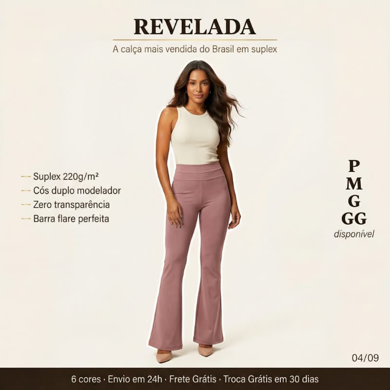 Calça Legging Feminina Confortável Elasticidade Alta