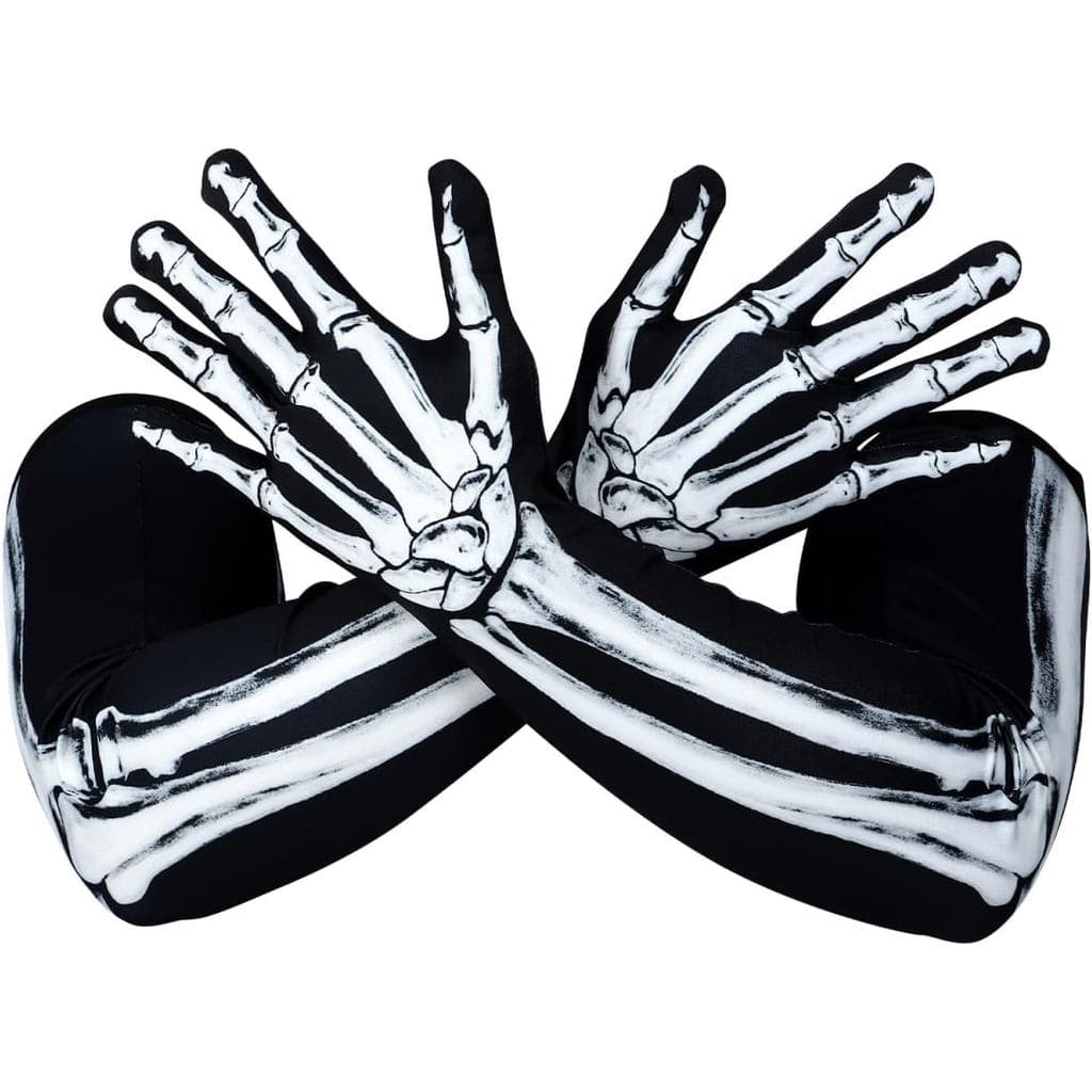 Luvas de Esqueleto para Halloween BESTOYARD, Luvas de Dedo Inteiro com Design de Crânio para Cosplay, Acessórios Góticos