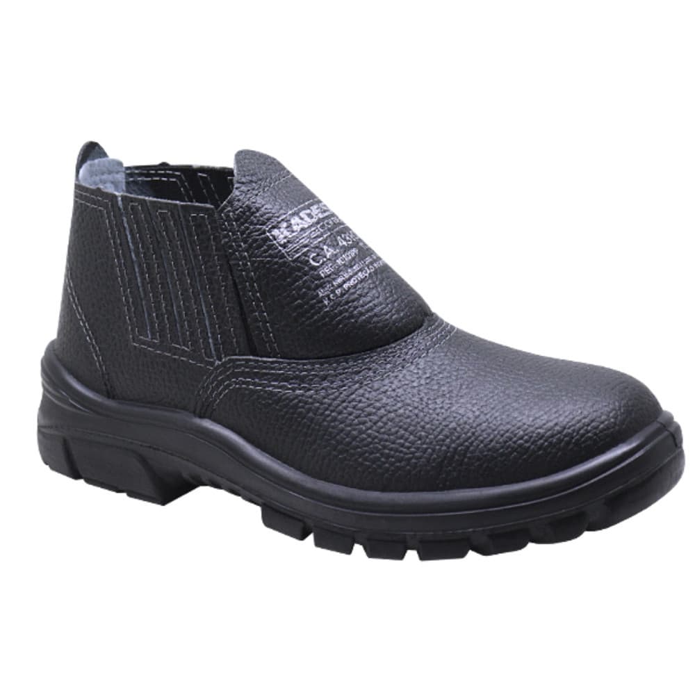 Botina Elástico Combat Preta Solado Poliuretano Com Biqueira Pvc Ca 43108 Kadesh