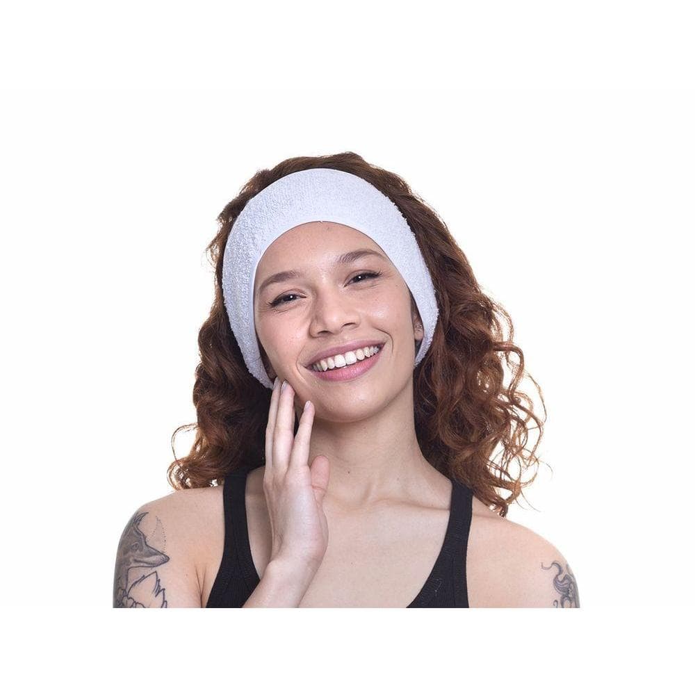 Faixa para Cabelo - Atoalhada com Velcro - Santa Clara, Branco