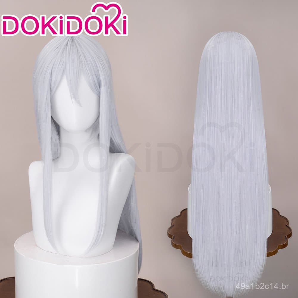 DOKIDOKI Em Estoque: Peruca de Cosplay Kasumi Yoisaki do Project SEKAI COLORFUL STAGE! - Cinza-Azul Universal