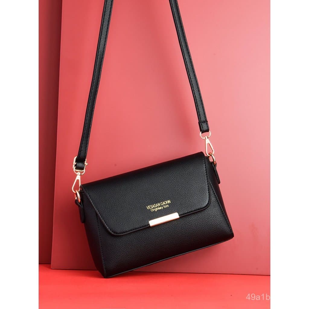 Bolsa feminina francesa 2025, nova bolsa de ombro moderna, bolsa pequena de couro macio, bolsa transversal feminina pret