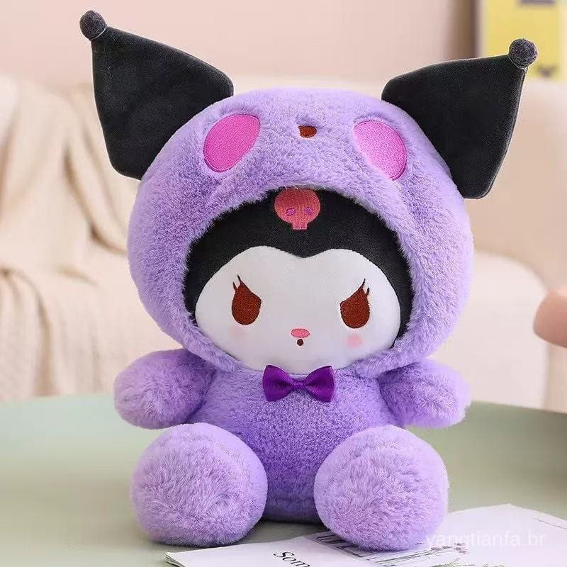 Boneca de pelúcia fofa 25cm Kuromi Sanrio   Antialérgico