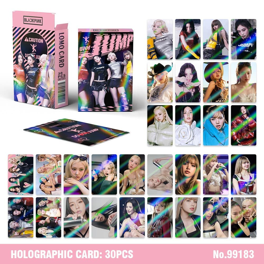 30pcs BP JUMP [JISOO AMORTAGE Mini Álbum Laser Holograma Lomo Cartões BORN PINK JENNIE Ruby Holográfico Photocards LISA