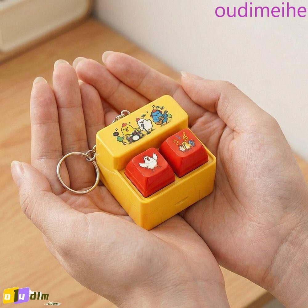 Chaveiro Ativado Por Voz OUDIMEIHE , De Jogos De Teclado Com Botão Na Ponta Do Dedo De Desenho Animado , Suporte Portáti