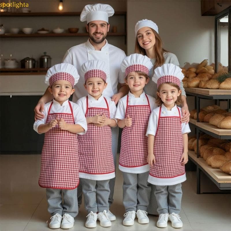 spotlighta Bebê Fotografia Traje Roupas Chefs Avental E Chapéu Foto Adereços Para Menino Menina Fora