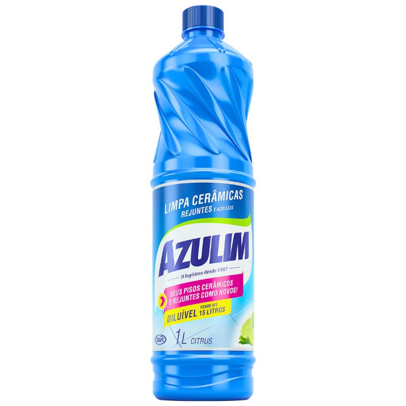Azulim Limpa Cerâmica e Rejunte Citrus 1L Remove Encardido Terra Sujeiras Manchas Uso Doméstico