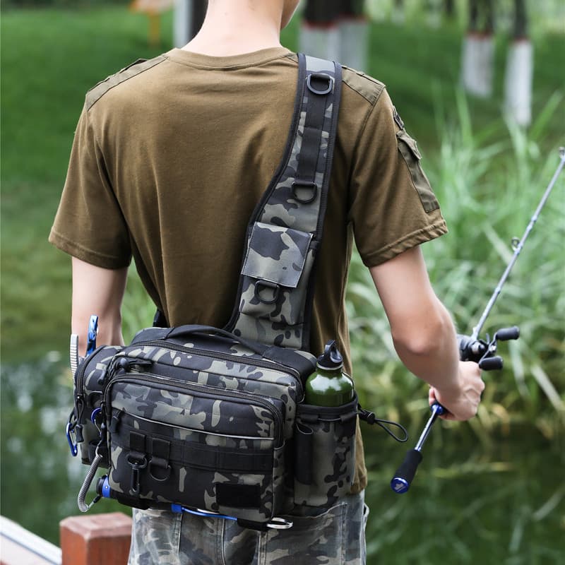 Bolsa de pesca de peixe multifuncional bolsa de cintura bolsa de peito bolsa de ombro grande bolsa mensageiro bolsa de p