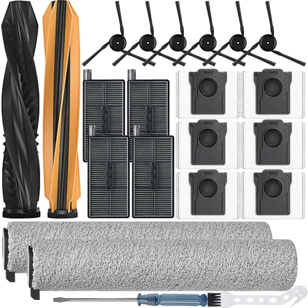 Kit de Acessórios com 22 Peças, Compatível com Aspirador de Pó Dreame Aqua10 Roller/Aqua10 Ultra Roller, 2 Escovas Princ