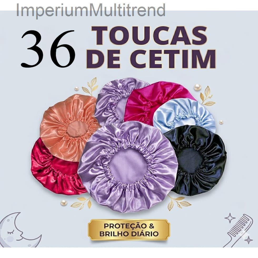Kit com 36 toucas de cetim antifrizz - Para RevenderLYOJ