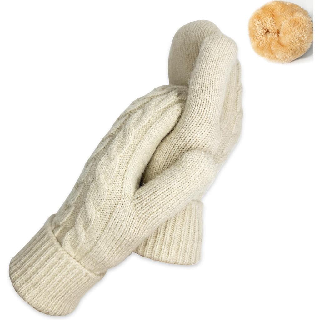 Winter Mittens Gloves for Women Warm Fleece Lining Knit Thick Thermal Snow Gloves for for Cold Weather Gifts