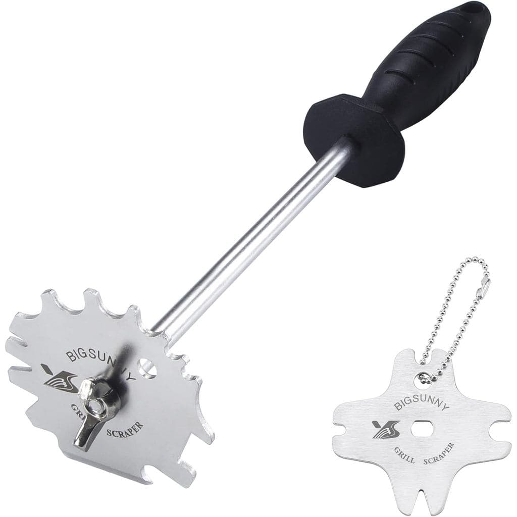 MSY BIGSUNNY Raspador de Aço Inoxidável com Boa Aderência para Grelha e Chapa de Churrasco (Raspador de 12")