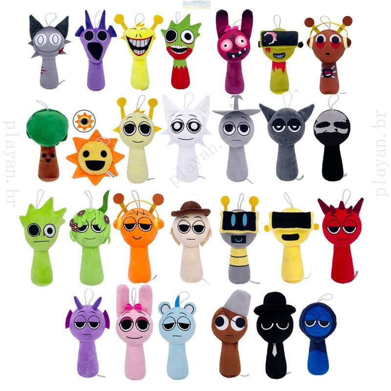 Sprunki Incredibox Plushie Wenda Cinza Oren Raddy Bonecos De Pelúcia E Brinquedos Presente De Natal Para Crianças Aniver