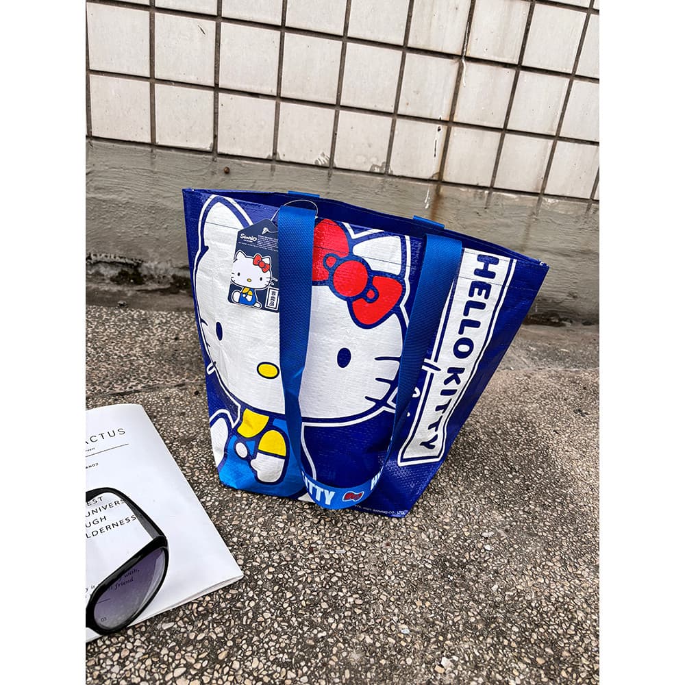 Bonito gatinho gato à prova dwaterproof água saco de proteção ambiental tecido grande capacidade supermercado saco de co