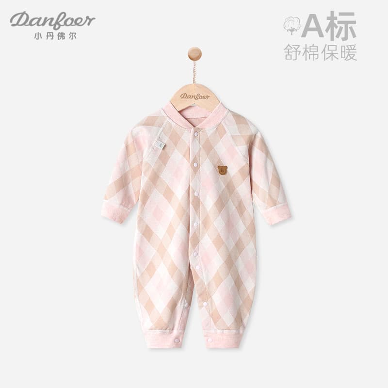 Little Denver Macacão de bebê primavera outono pijama para recém-nascidos macacão desossado macacão xadrez de algodão co