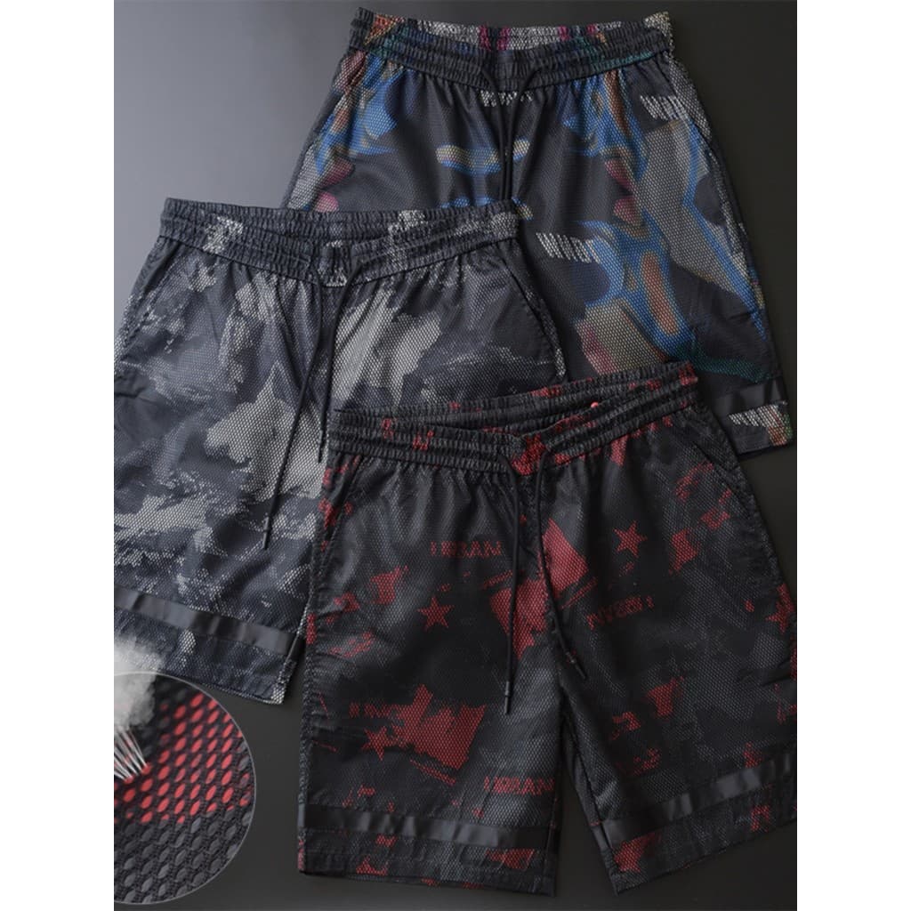 Shorts masculinos 2023 novo estilo camuflagem calças de praia Street wear exterior calças de cinco pontos verão solto Ca