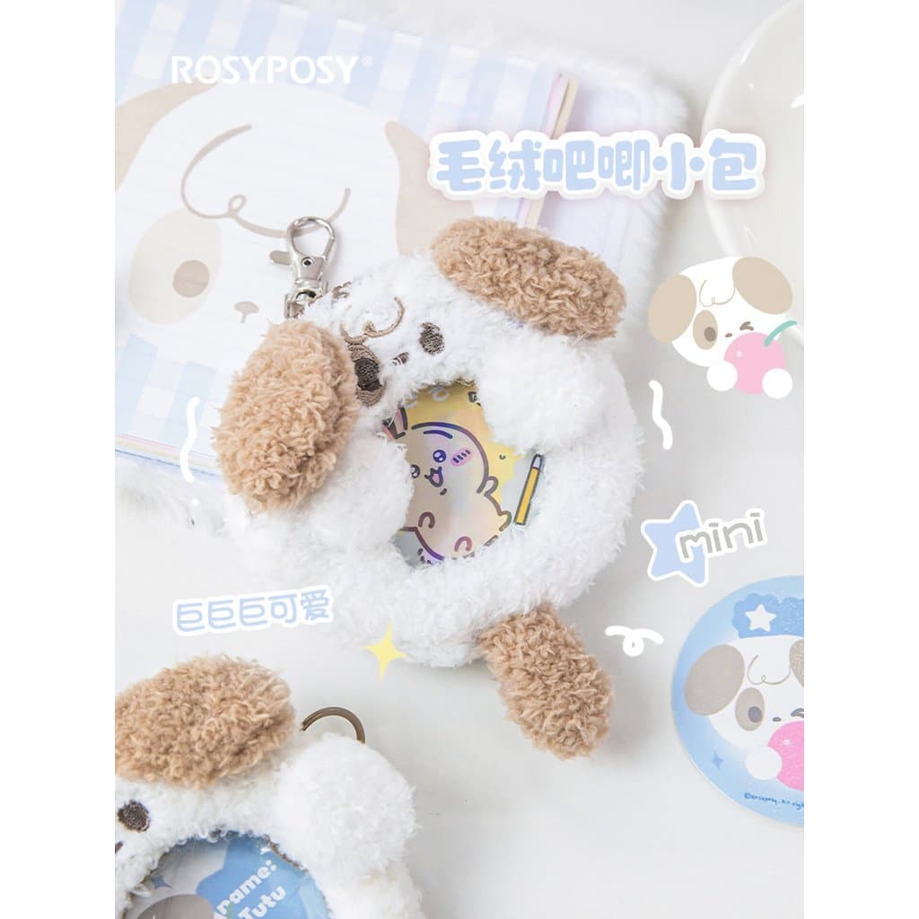 Mini pelúcia dos desenhos animados mochila pequeno pingente bonito casal bidimensional menina coração transparente barra