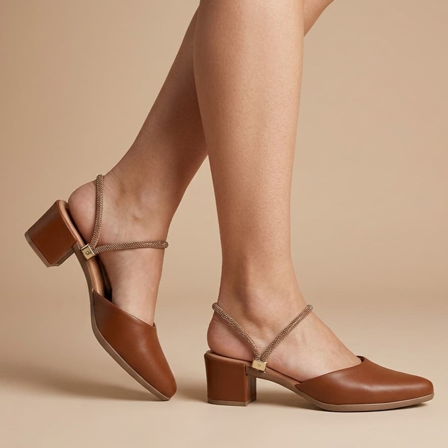 Mule Scarpin 2 em 1 Feminino Moda Strass Salto Médio Elegante e Sofisticado