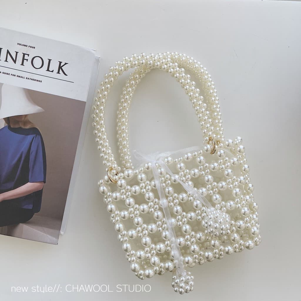 CHAWOOL francês pérola frisado saco artesanal diy presente Material saco High-End sentido cruz-corpo estilo ocidental bo