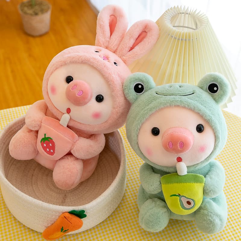 Ins leite chá Piggy brinquedo de pelúcia cura Ragdoll bonito dos desenhos animados travesseiro japonês para namoradas 52