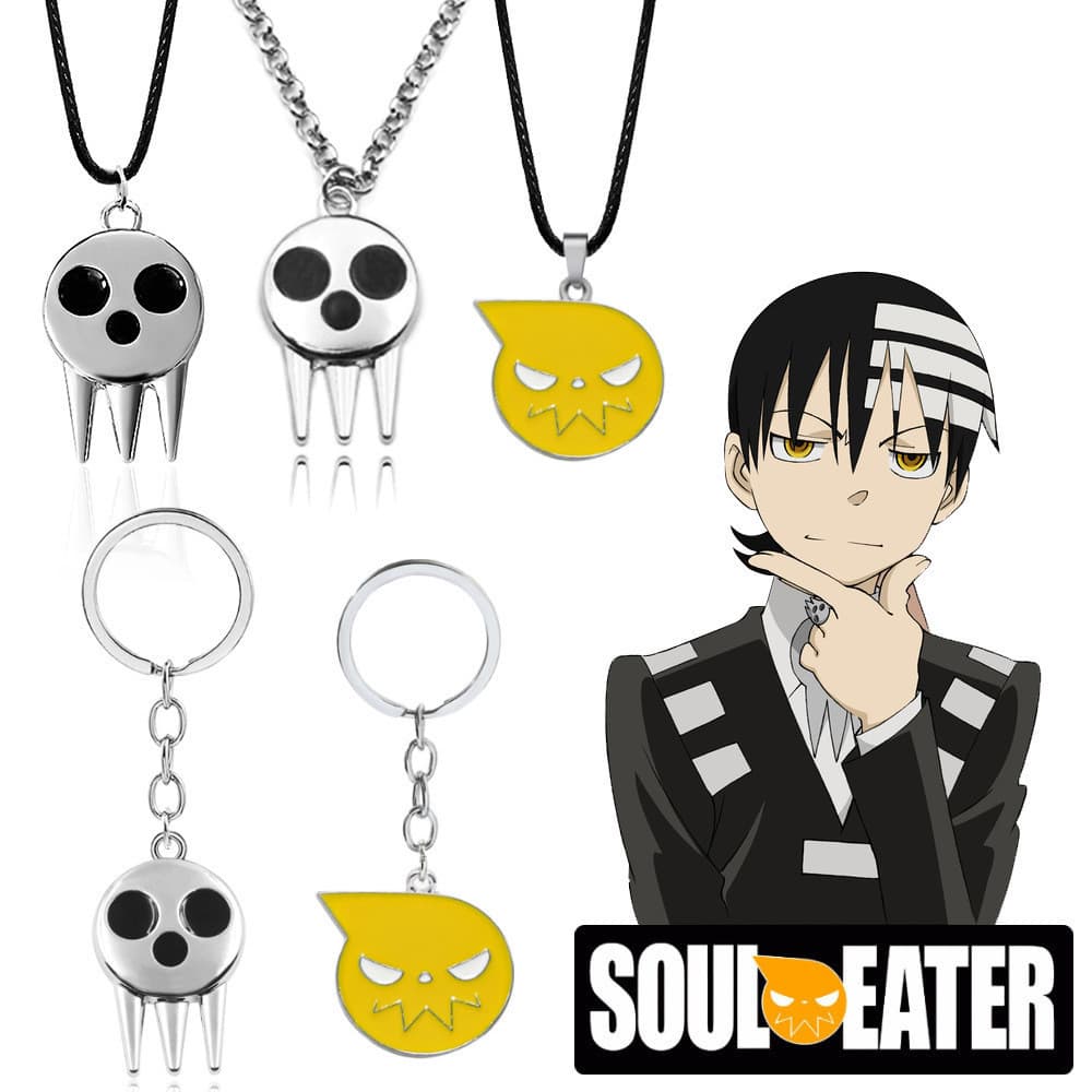 Chaveiro do Anime "Soul Eater" com Pingente de Crânio da Morte Sol e Lua, Acessórios de Cosplay para Fãs