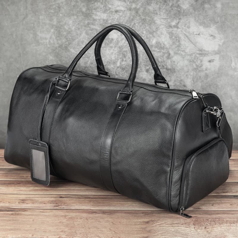 Bolsa masculina Original de grande capacidade, bolsa de viagem de couro genuíno, alça esportiva, posição de sapato, acad