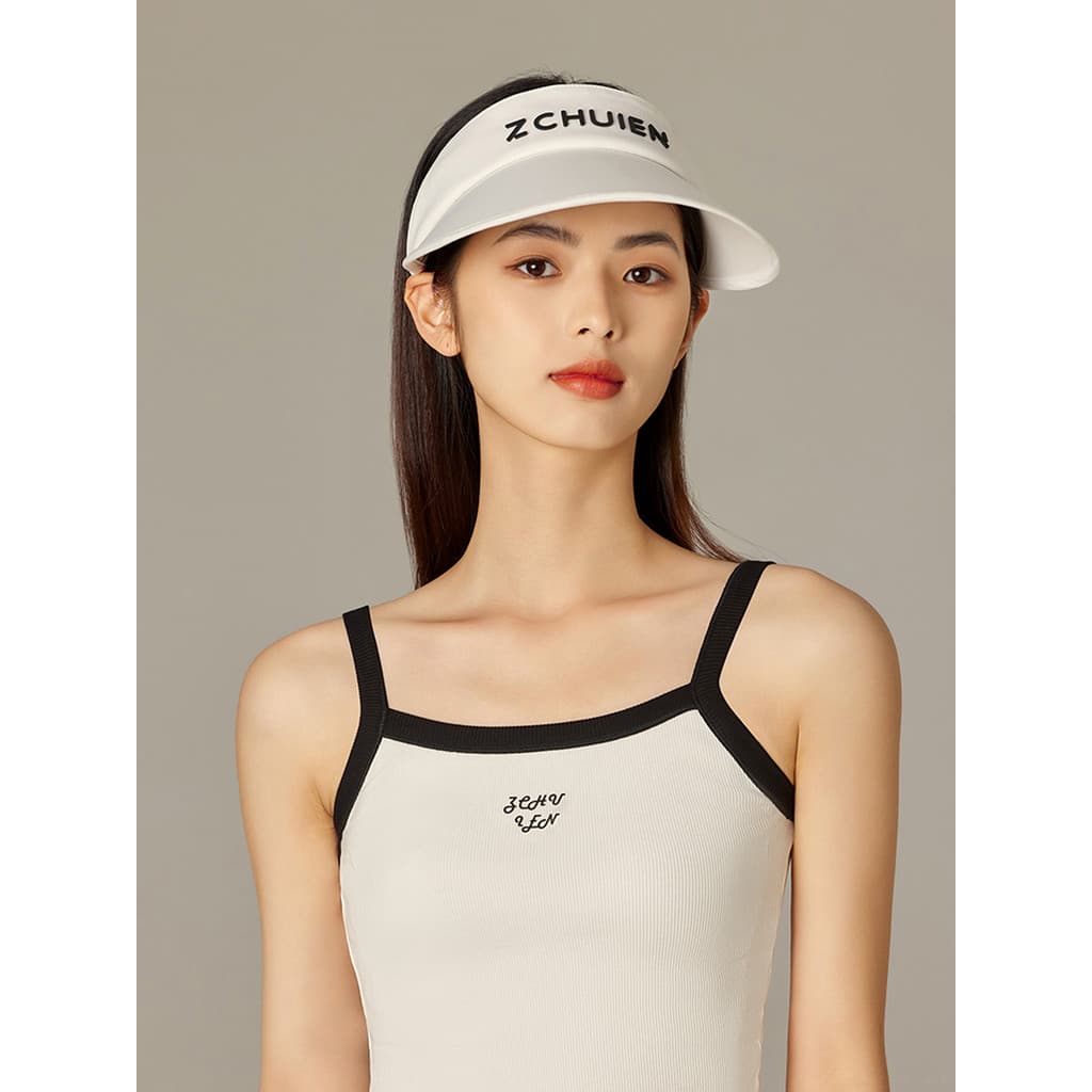 Chapéu de sol de golfe feminino verão Anti-ultravioleta guarda-sol de aba grande oco chapéu de sol esportes ao ar livre
