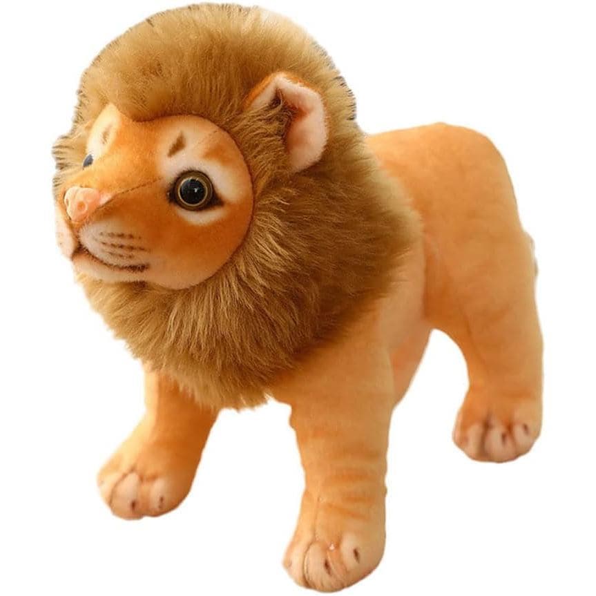 Brinquedo De Pelúcia De Leão Fofo-Dourado , Animais De Simulação-Presentes Realistas De Para Crianças