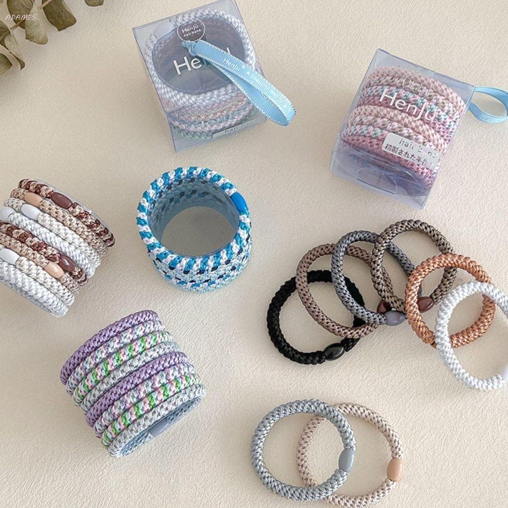 Conjunto Básico De Corda De Cabelo ADAMES , Faixa De Borracha De Tecido De Anel De Alta Elasticidade , Estilo Coreano