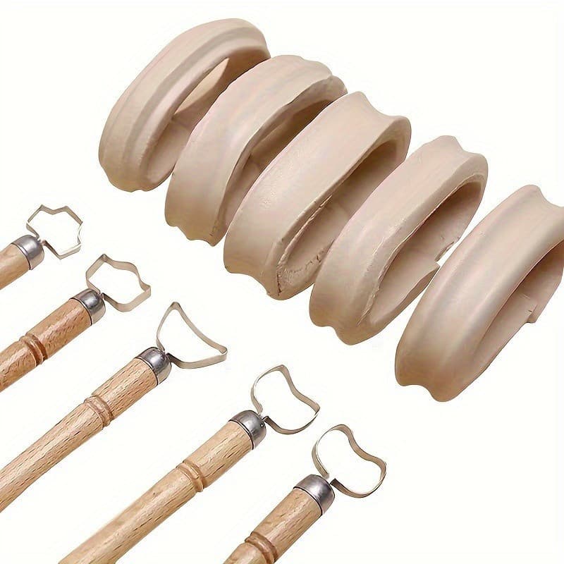 Ferramentas De Escultura Com Cabo De Cerâmica 5pcs/set-Kit Artístico De Argila Macia-Perfeito Para Modelar Xícaras De Ch