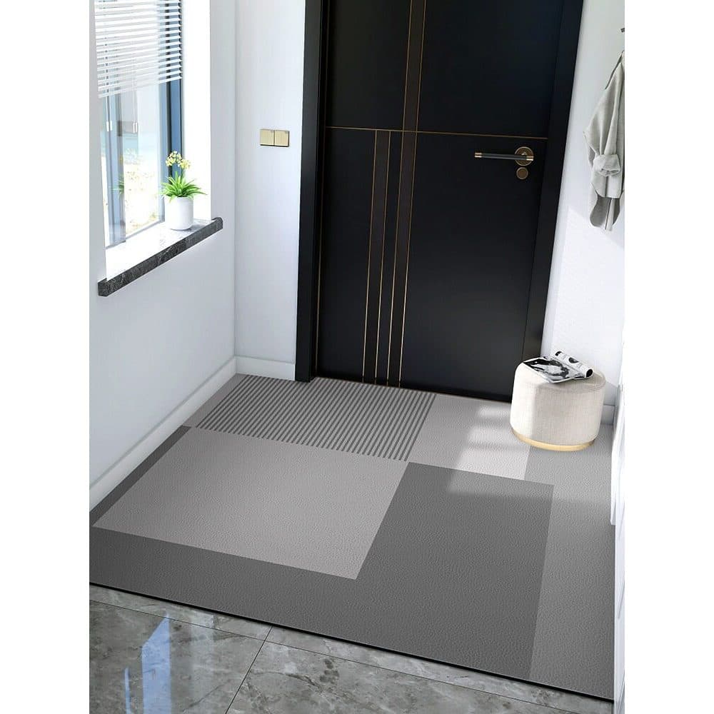 Pvc high-end porta de entrada tapete de porta de entrada de couro sem enxágue tapete doméstico limpável sensação de alta