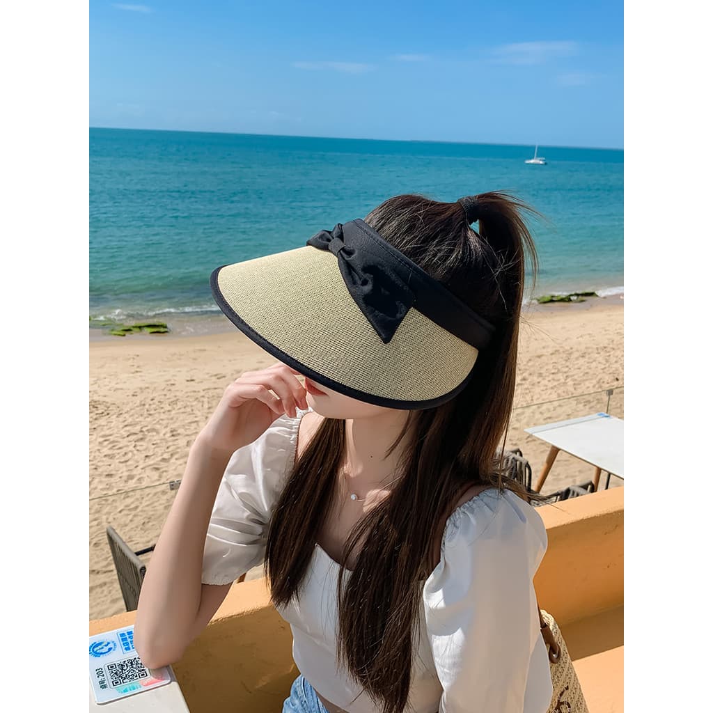2023 novo estilo vazio topo uv protetor solar chapéu feminino verão à prova de ultravioleta ciclismo capa rosto All-Matc