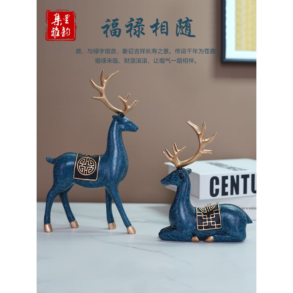 Sika cervos ornamentos moderno europeu resina casa sala de estar entrada TV armário vinho decorações Housewarming novos