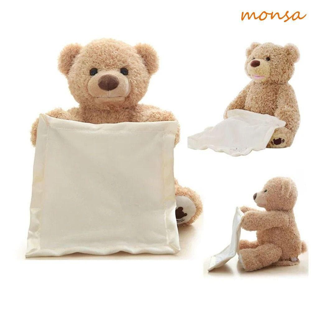 MONSA Peekaboo Bears , Animal De Pelúcia Elétrico Musical Esconder Jogar Procurar Brinquedo , 30cm Falando Música Urso T