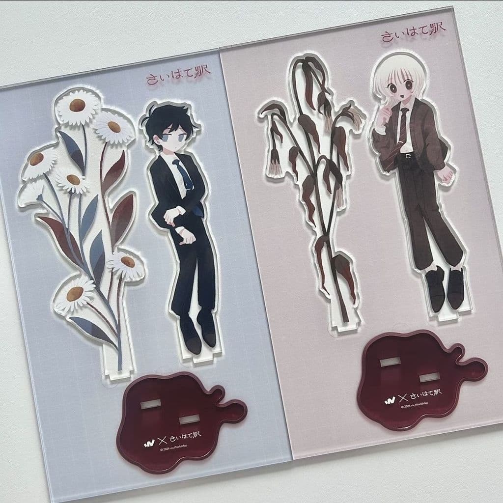 Estação Saihate Garland Flower Ver Suporte Acrílico Haru Akinashi‌ Figura Shion Tatsumi Standee Display Anime Coleção De