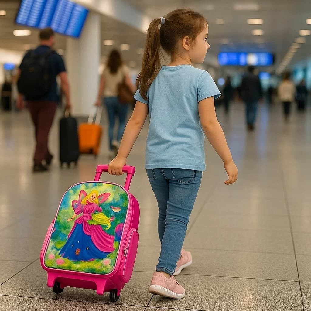 Mochila Escolar Infantil Rodinhas Princesa Rosa Carrinho Menina Bolsa Criança
