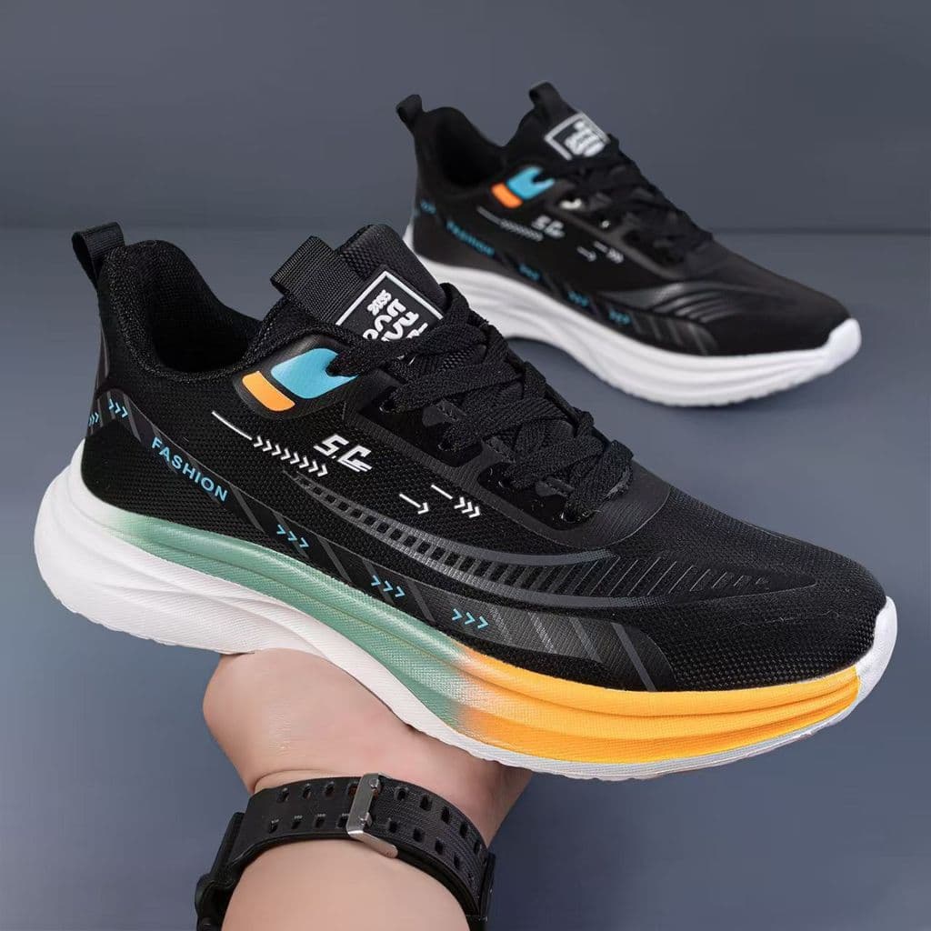 Homens malha respirável sapatos esportivos verão cor combinando tênis de corrida casuais sola macia leve sapatos de tama