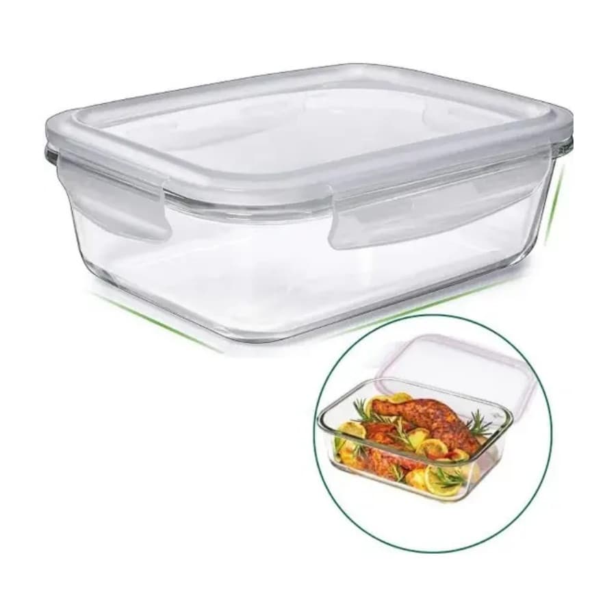 Kit 4 Potes Herméticos Vidro 400ml Marmita Forno Refratário