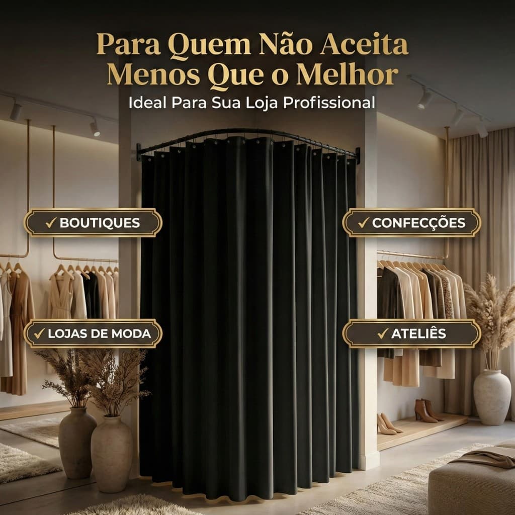 Cortina Blackout Extra G 2.80mx2.10m Para Provador Arco Ou L Privacidade Total Loja Chique
