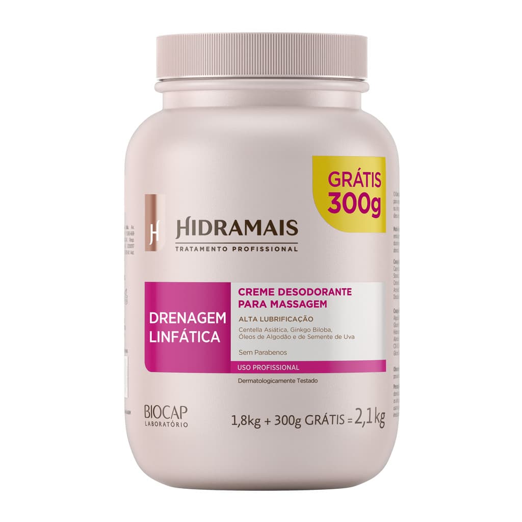 Creme para Drenagem Linfática 1,8kg + 300g | Elimina Toxinas