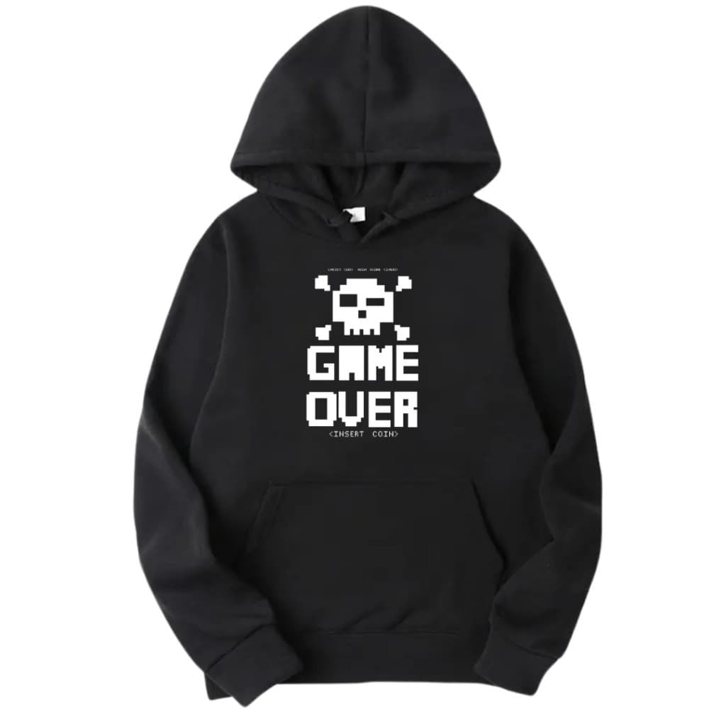 moletom blusa de frio canguru com capuz masculina estampada game over